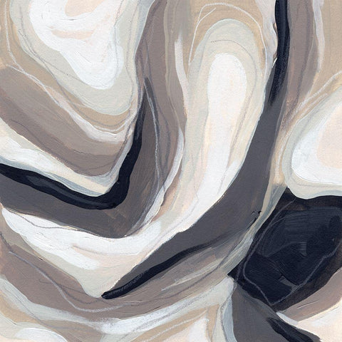 Stone Ripple III White Modern Wood Framed Art Print with Double Matting by Vess, June Erica