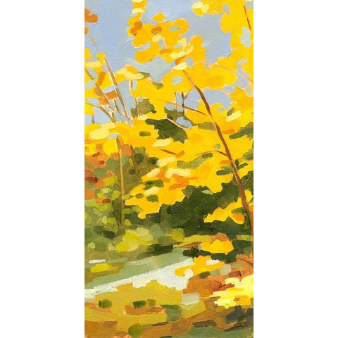Autumn Hike I Black Modern Wood Framed Art Print with Double Matting by Caroline, Emma