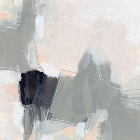 Neutral Echo I Black Modern Wood Framed Art Print with Double Matting by Vess, June Erica