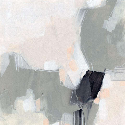 Neutral Echo II Black Modern Wood Framed Art Print by Vess, June Erica