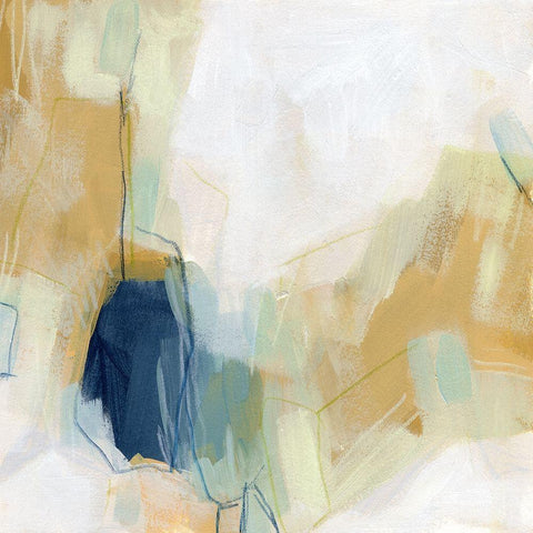 Blue Beacon I Black Modern Wood Framed Art Print with Double Matting by Vess, June Erica