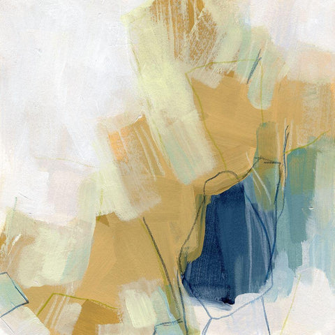 Blue Beacon II White Modern Wood Framed Art Print by Vess, June Erica