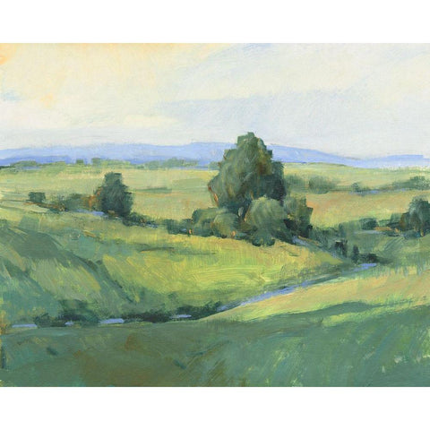 Rolling Green Hills I White Modern Wood Framed Art Print by OToole, Tim