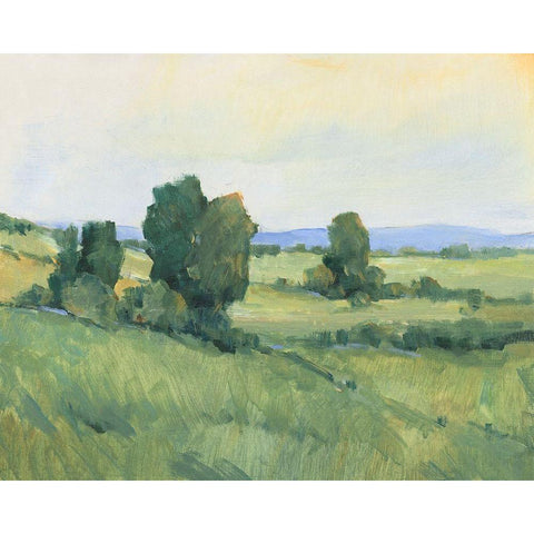 Rolling Green Hills II White Modern Wood Framed Art Print by OToole, Tim