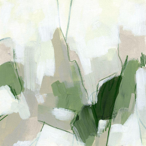 Emerald Fragment II Black Modern Wood Framed Art Print by Vess, June Erica