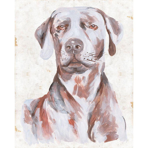 Sitting Dog I White Modern Wood Framed Art Print by Wang, Melissa