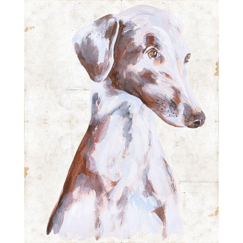 Sitting Dog II Gold Ornate Wood Framed Art Print with Double Matting by Wang, Melissa