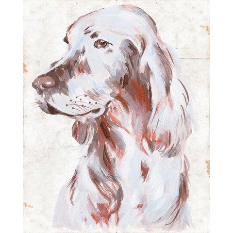 Sitting Dog III Gold Ornate Wood Framed Art Print with Double Matting by Wang, Melissa