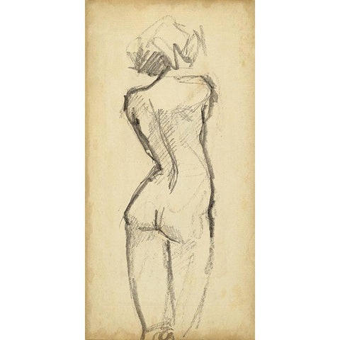 Full Figure Lines I Black Modern Wood Framed Art Print with Double Matting by Parker, Jennifer Paxton