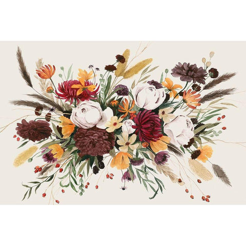 Equinox Bouquet III Gold Ornate Wood Framed Art Print with Double Matting by Popp, Grace