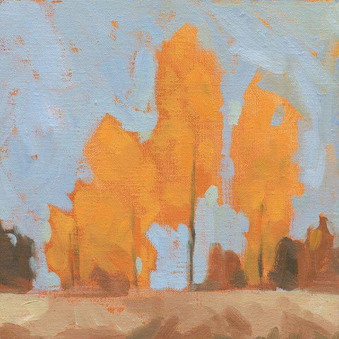Golden Seasons II White Modern Wood Framed Art Print by Green, Jacob