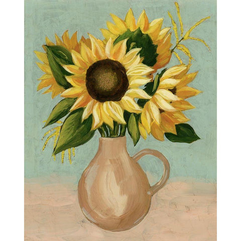 Sunflower Afternoon I White Modern Wood Framed Art Print by Popp, Grace