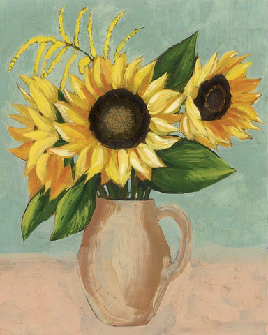 Sunflower Afternoon II Black Ornate Wood Framed Art Print with Double Matting by Popp, Grace