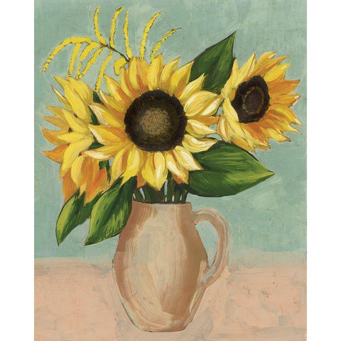 Sunflower Afternoon II White Modern Wood Framed Art Print by Popp, Grace