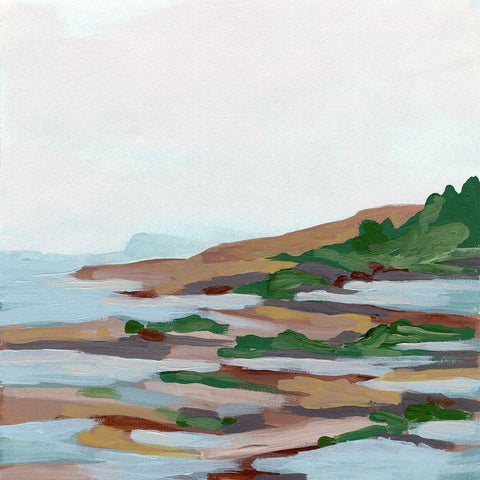 Forest Shore II White Modern Wood Framed Art Print with Double Matting by Vess, June Erica