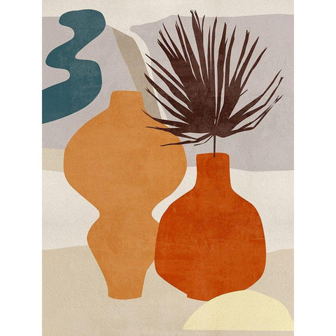 Decorated Vases III Black Modern Wood Framed Art Print with Double Matting by Wang, Melissa