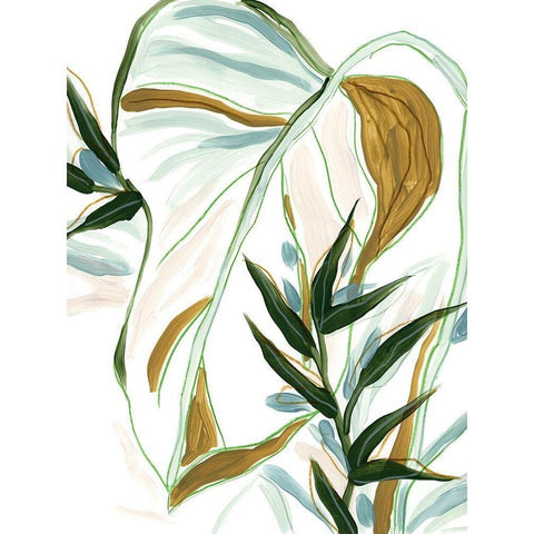 Tropical Impromptu II Black Modern Wood Framed Art Print with Double Matting by Vess, June Erica