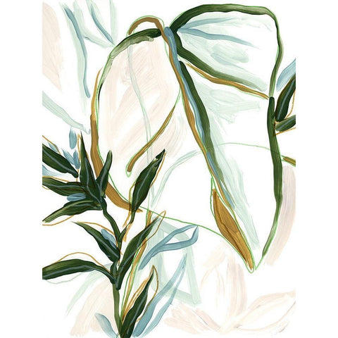 Tropical Impromptu III Black Modern Wood Framed Art Print by Vess, June Erica