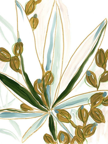 Tropical Impromptu IV White Modern Wood Framed Art Print with Double Matting by Vess, June Erica