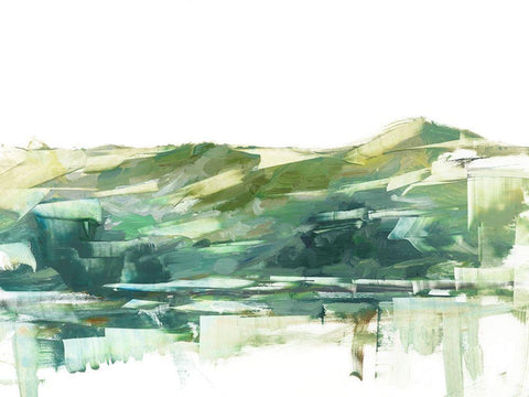 Across The Lake I White Modern Wood Framed Art Print with Double Matting by Harper, Ethan