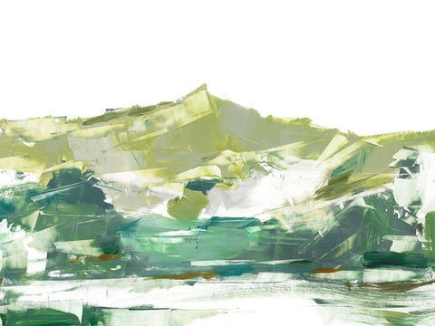 Across The Lake II White Modern Wood Framed Art Print with Double Matting by Harper, Ethan