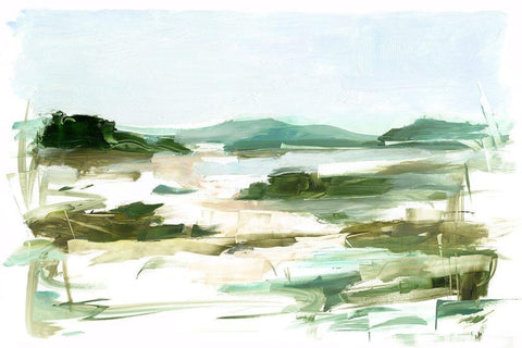 Marsh Sketch II White Modern Wood Framed Art Print with Double Matting by Harper, Ethan