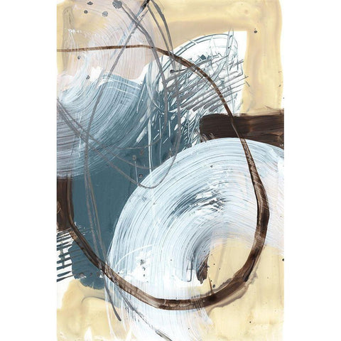 Winding Around I Black Modern Wood Framed Art Print with Double Matting by Goldberger, Jennifer