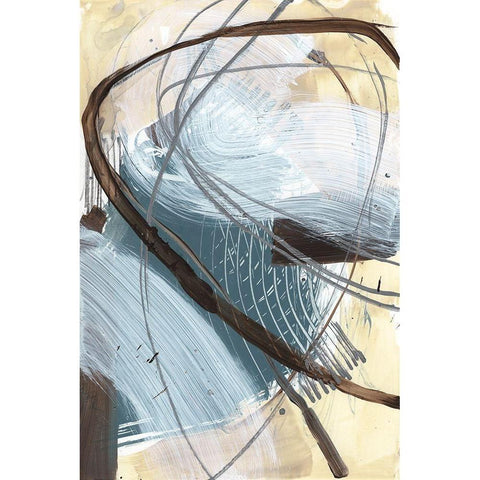 Winding Around II Black Modern Wood Framed Art Print with Double Matting by Goldberger, Jennifer