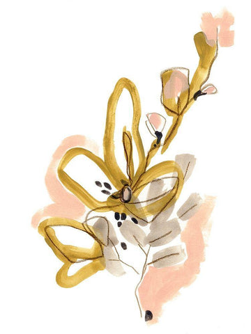 Liminal Floral I White Modern Wood Framed Art Print with Double Matting by Vess, June Erica