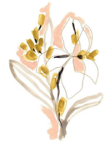 Liminal Floral IV White Modern Wood Framed Art Print with Double Matting by Vess, June Erica