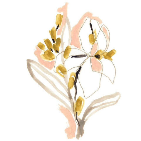 Liminal Floral IV Black Modern Wood Framed Art Print by Vess, June Erica