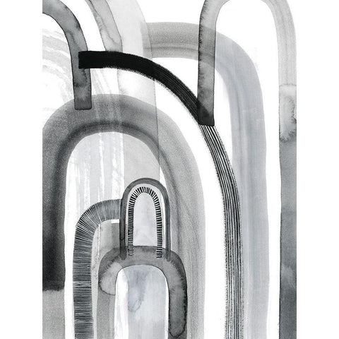 Yester Arches II Black Modern Wood Framed Art Print with Double Matting by Popp, Grace