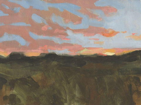 Sunset in Taos I White Modern Wood Framed Art Print with Double Matting by Green, Jacob