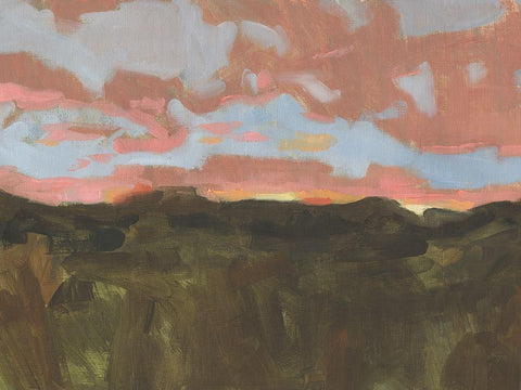 Sunset in Taos II White Modern Wood Framed Art Print with Double Matting by Green, Jacob