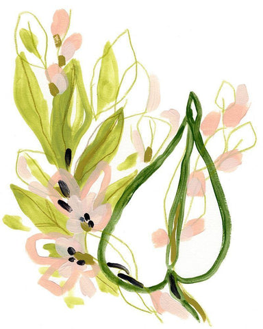 Tropical Cadenza II White Modern Wood Framed Art Print with Double Matting by Vess, June Erica