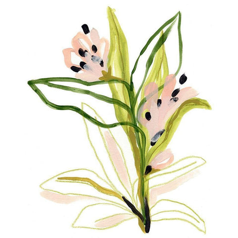 Tropical Cadenza III Black Modern Wood Framed Art Print with Double Matting by Vess, June Erica