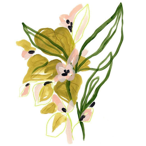 Tropical Cadenza IV Black Modern Wood Framed Art Print with Double Matting by Vess, June Erica