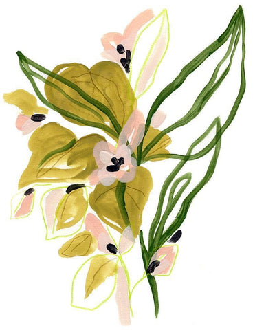 Tropical Cadenza IV White Modern Wood Framed Art Print with Double Matting by Vess, June Erica