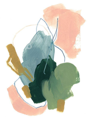 Minuet I Black Ornate Wood Framed Art Print with Double Matting by Vess, June Erica