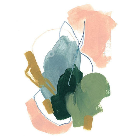 Minuet I White Modern Wood Framed Art Print by Vess, June Erica