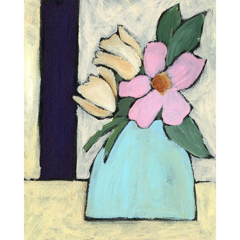 Distressed Bouquet I Black Modern Wood Framed Art Print by Moore, Regina