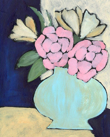 Distressed Bouquet IV Black Ornate Wood Framed Art Print with Double Matting by Moore, Regina