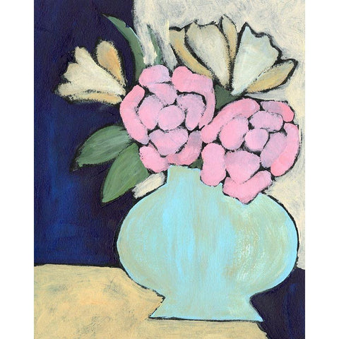 Distressed Bouquet IV Black Modern Wood Framed Art Print with Double Matting by Moore, Regina