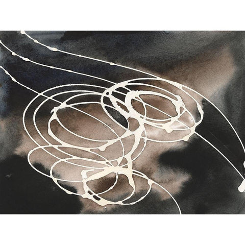 Midnight Swirl I White Modern Wood Framed Art Print by Moore, Regina