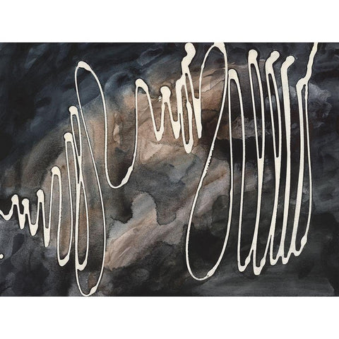 Midnight Swirl IV Black Modern Wood Framed Art Print by Moore, Regina