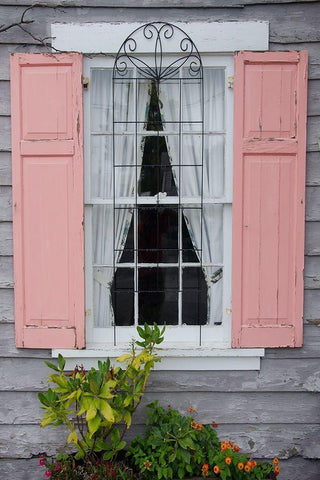Pastel Windows I White Modern Wood Framed Art Print with Double Matting by DeNardo, Laura