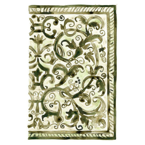 Sage Panel Motif II Black Modern Wood Framed Art Print by Vess, June Erica