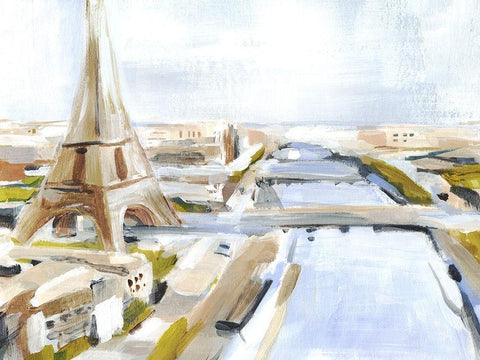 Daylight Paris I White Modern Wood Framed Art Print with Double Matting by Warren, Annie