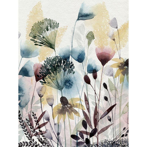 Watercolor Wildflower I White Modern Wood Framed Art Print by Popp, Grace