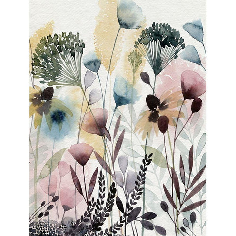 Watercolor Wildflower II Black Modern Wood Framed Art Print with Double Matting by Popp, Grace